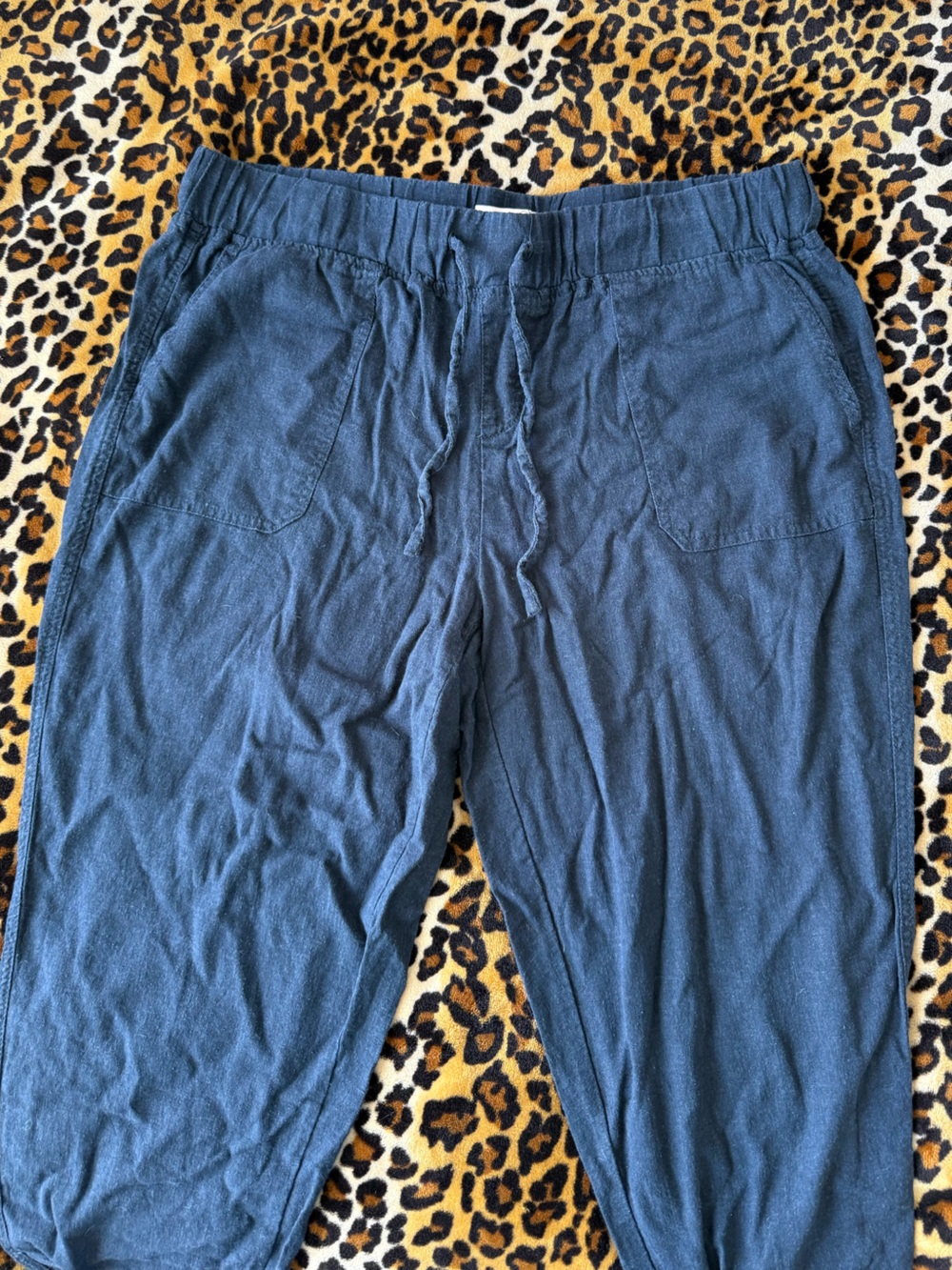 Per Se Navy Elastic Waist Pull-On Pants